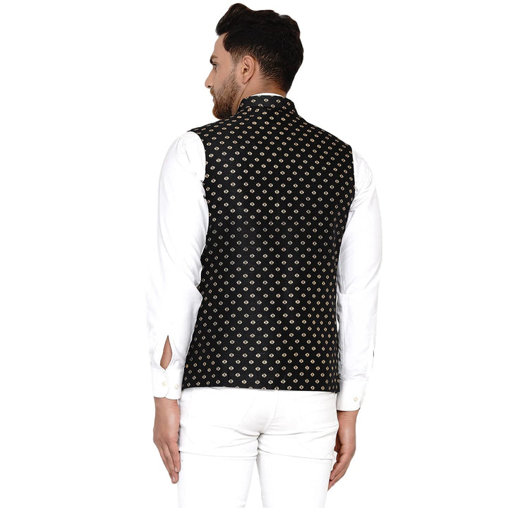 Stylish Banarasi Nehru Jacket | Printed Art Silk Ethnic Outfit