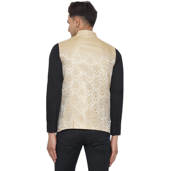 Stylish Men's Jacquard Printed Nehru Jacket | For Festive Wear