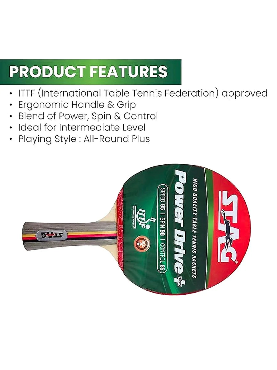 Stag Power Drive Plus Advanced Series Table Tennis Racket