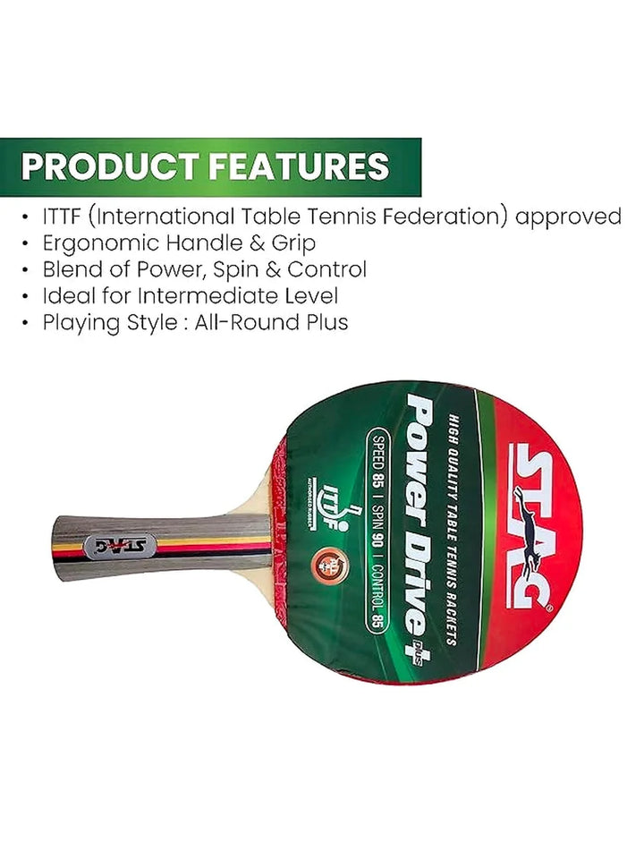 Stag Power Drive Plus Advanced Series Table Tennis Racket