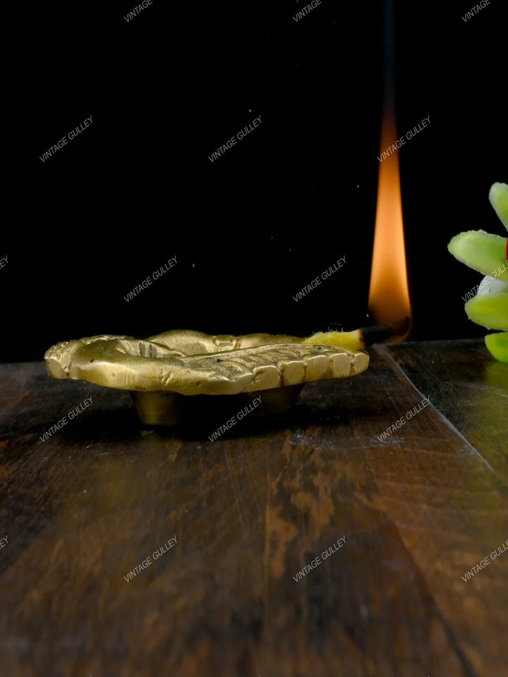 Brass Diya Lamp | Handcrafted Sacred Metal Design for Prayer Decor