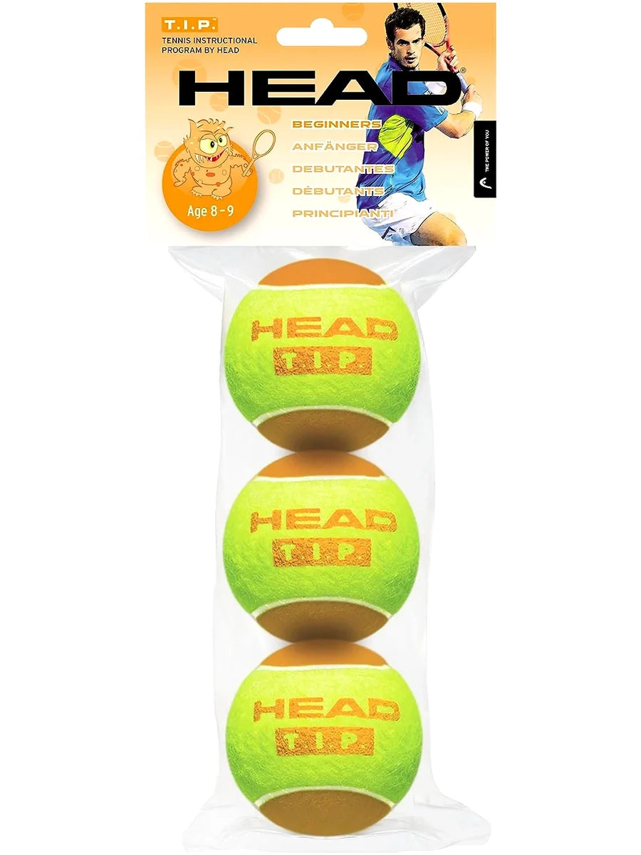 HEAD T.I.P. II Orange Tennis Ball (1 Can, 3 Balls)
