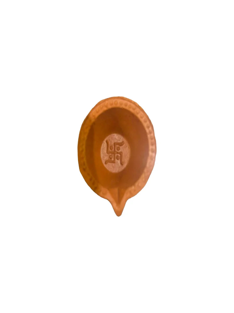 Satiya Mitti Diya for Diwali, Satiya Diya with Lambi Batti (9 Pieces Diya with Batti)