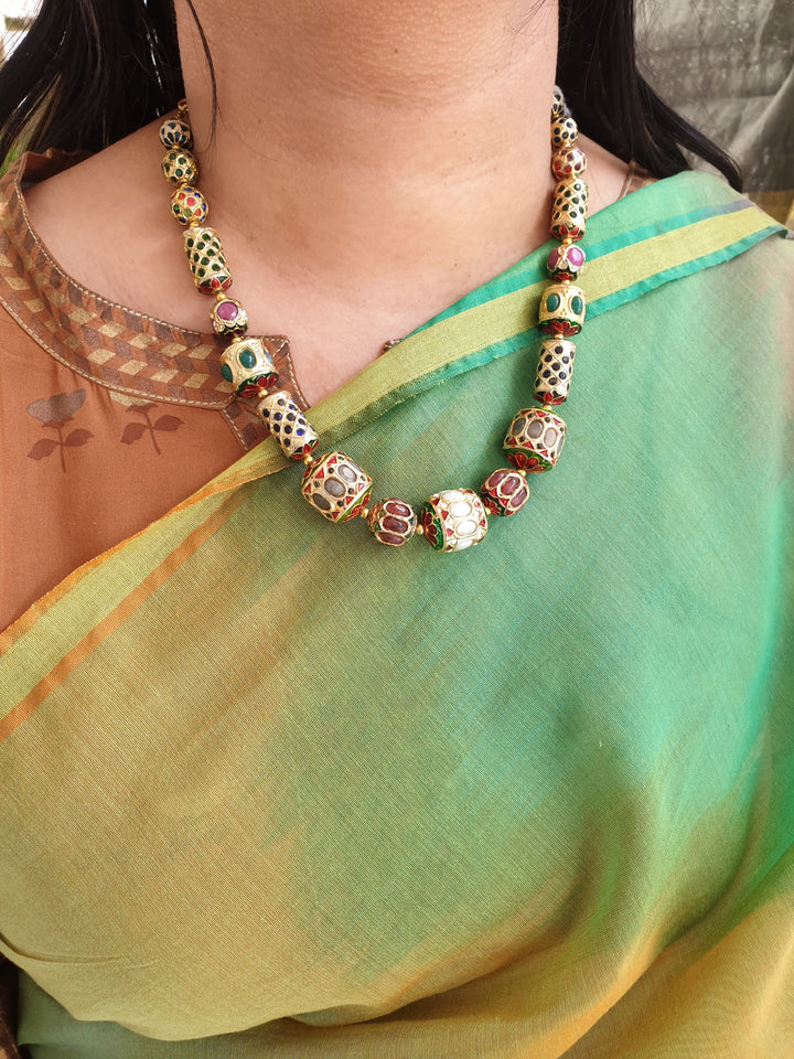 Designer Meenakari  | Pearl Stone Necklace Edition