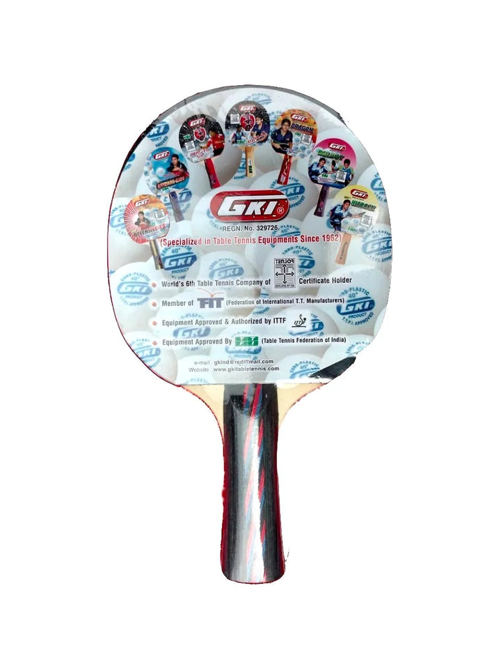 GKI Euro Fasto Table Tennis Racquet: ITTF-Approved, Multicolor Racket for Spin and Control