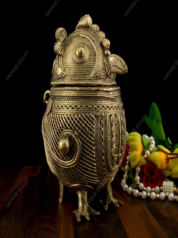 Dhokra Owl Jewellery Box | Handmade Decorative Storage for Knick Knacks
