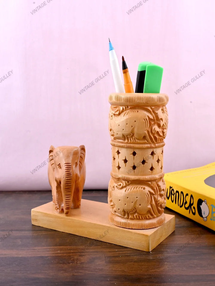Wooden Pen Stand | Elegant Gift for Anniversaries, Offices & Special Occasions