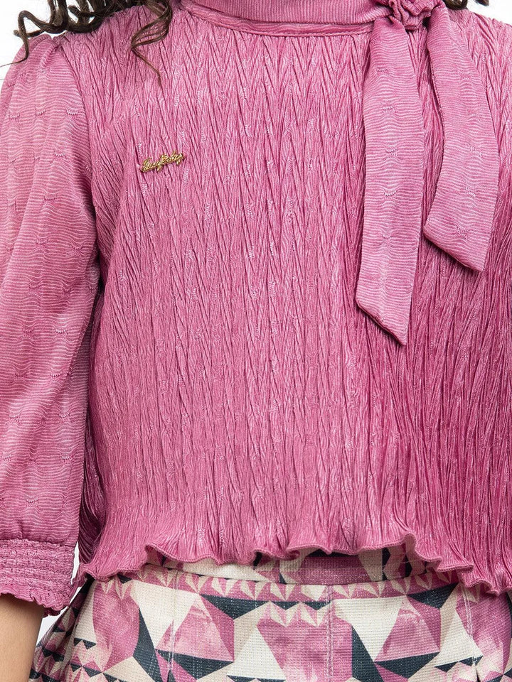 Fuchsia Colored Skirt Set | Trendy Girls Skirt Outfit Online