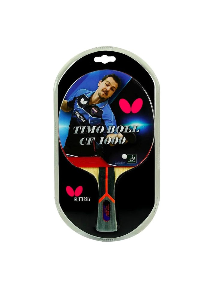 Butterfly Timo Boll CF 1000 Shakehand Ping Pong Paddle: Hybrid Wood and Carbon Fiber Table Tennis Bat for Enhanced Performance