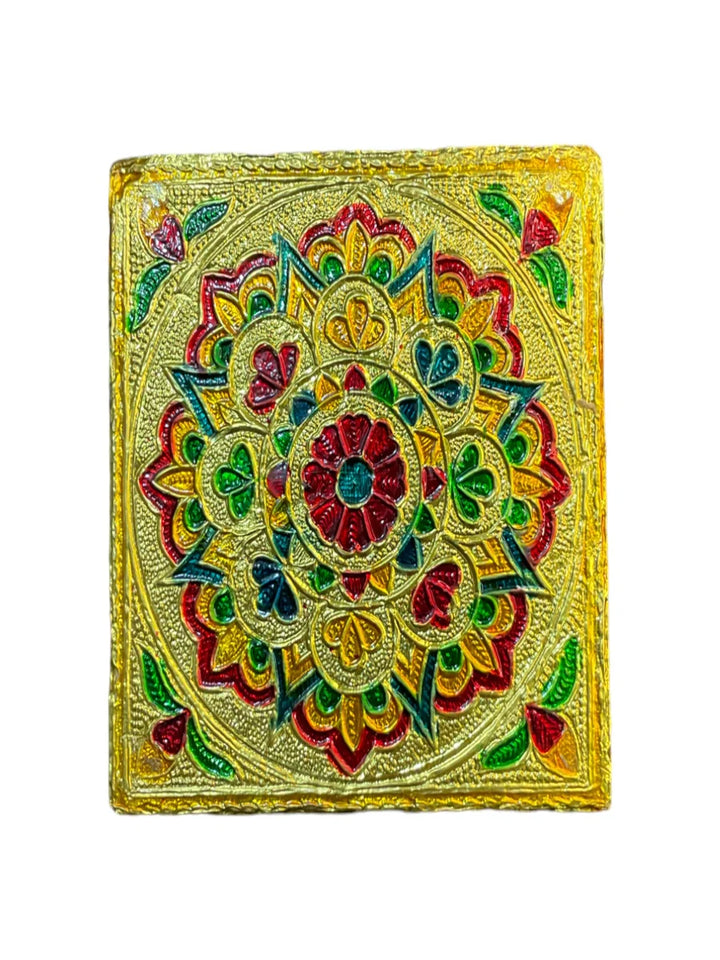 Handicraft Meenakari Wooden Chowki Puja Bajot for Home & Office Decor for Puja 4X4(inch) Small Chowki