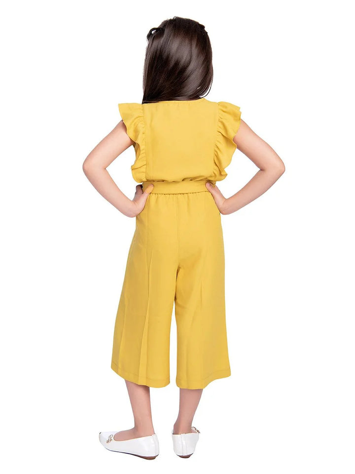 Mustard Linen Jumpsuit for Girls | Casual & Stylish Outfit