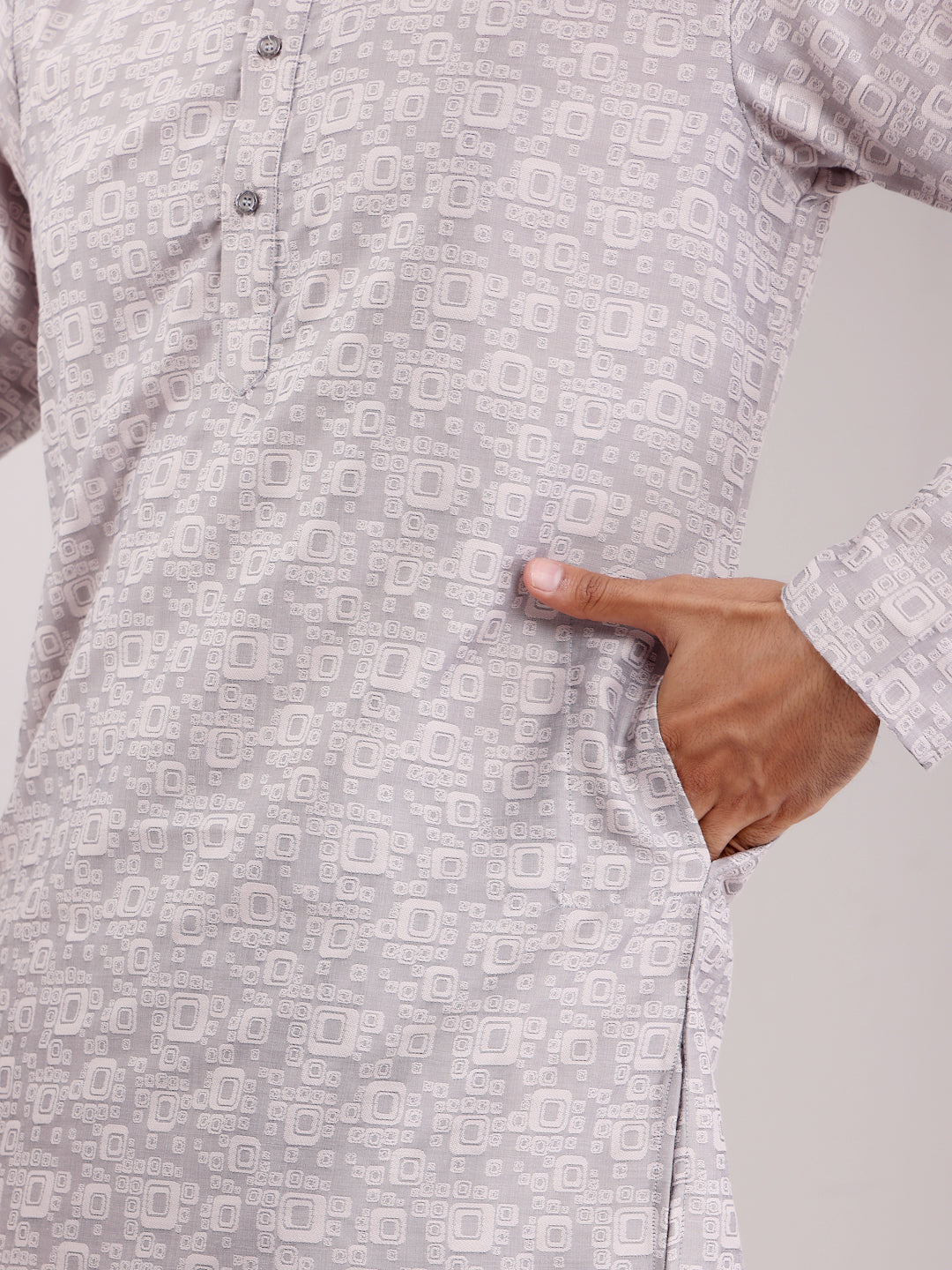 Designer Viscose Kurta Set | Handwoven Motifs & Art Silk Bottom