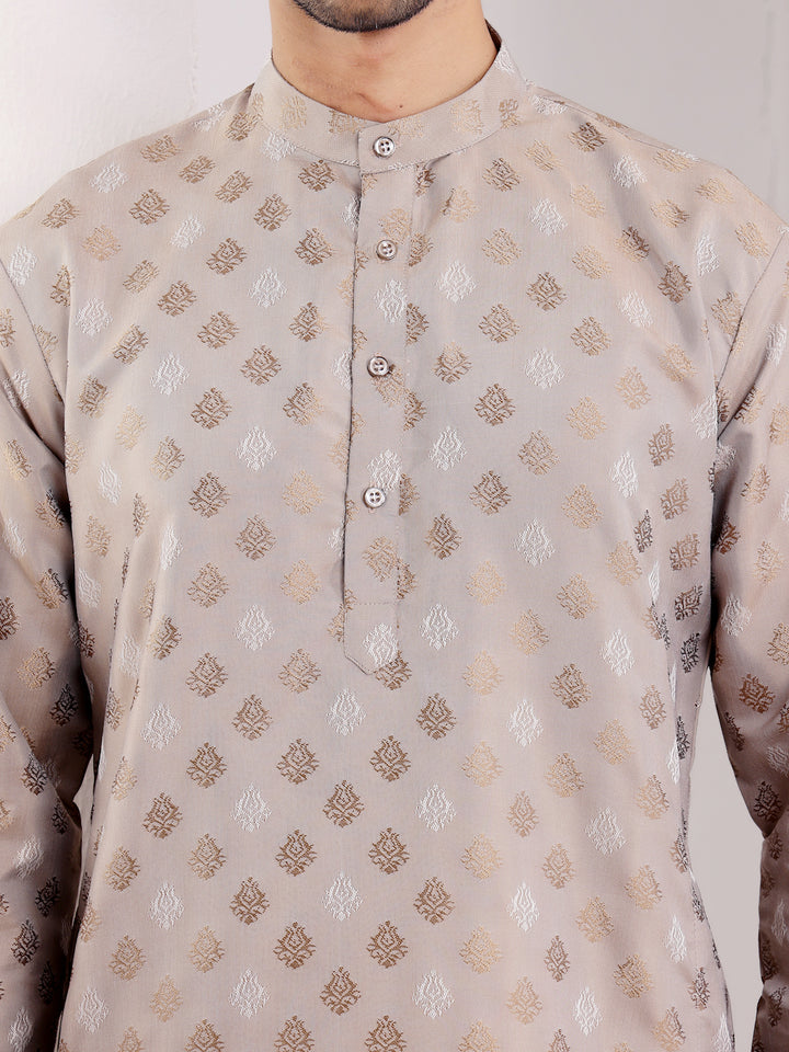 Light brown kurta set with beautifully crafted motifs, designed for both comfort and style.