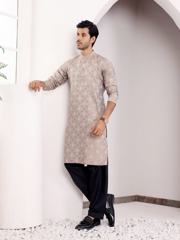 Timeless light brown kurta with a refined design and comfortable viscose fabric for effortless elegance.