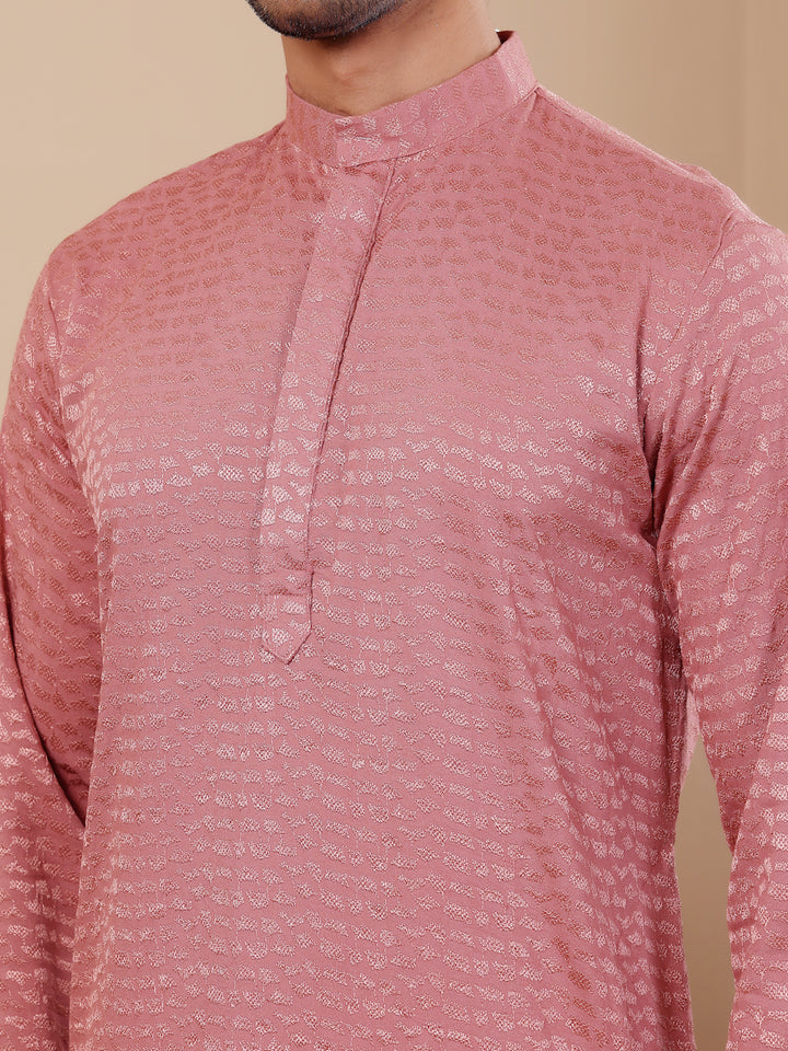 Stylish Onion Pink Kurta Pajama with Chikankari for Weddings