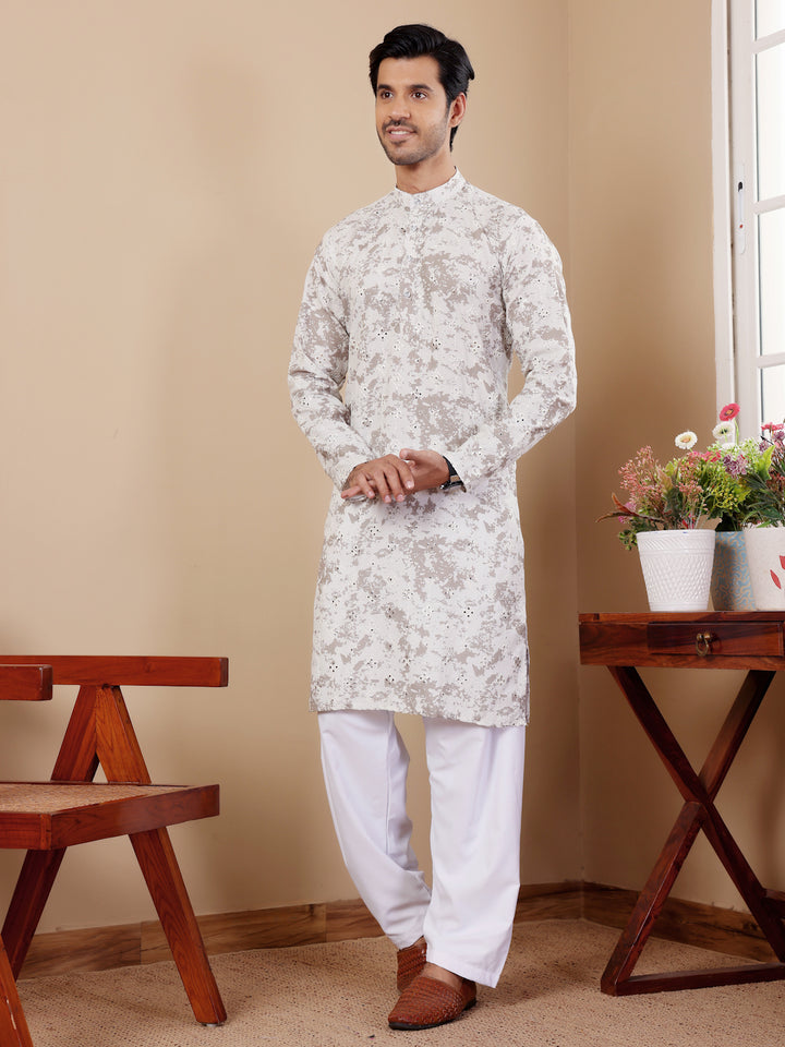 Elegant Kurta for Men | Mirror Work Detailing in Premium Viscose for Festivals