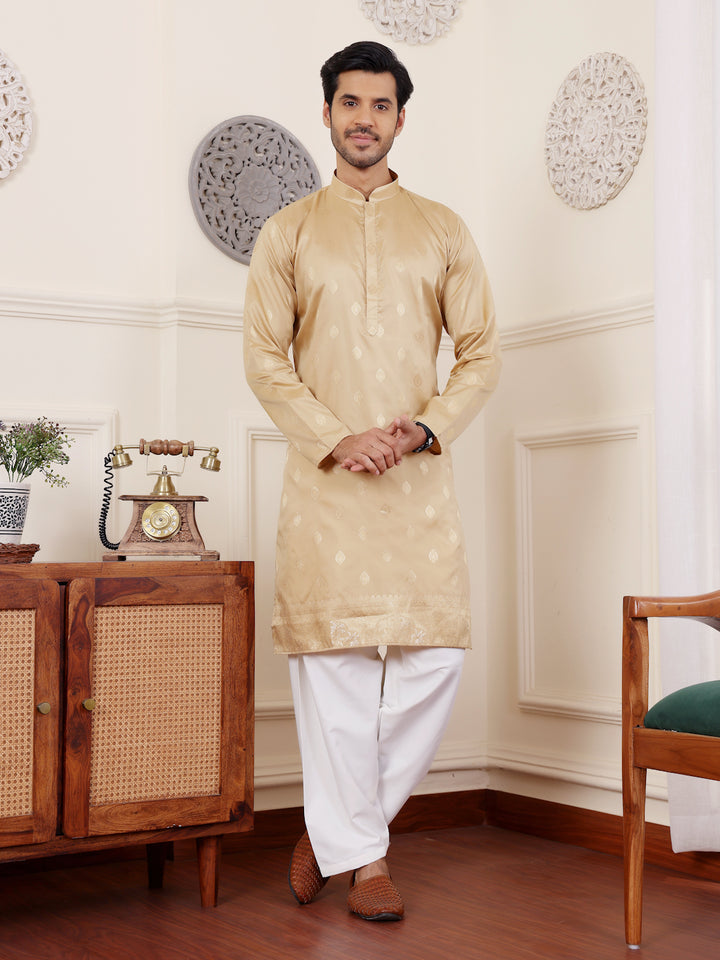 Premium Viscose Kurta for Men | Timeless Elegance with Handwoven Motifs