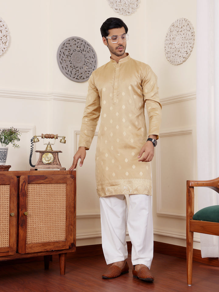 Premium Viscose Kurta for Men | Timeless Elegance with Handwoven Motifs