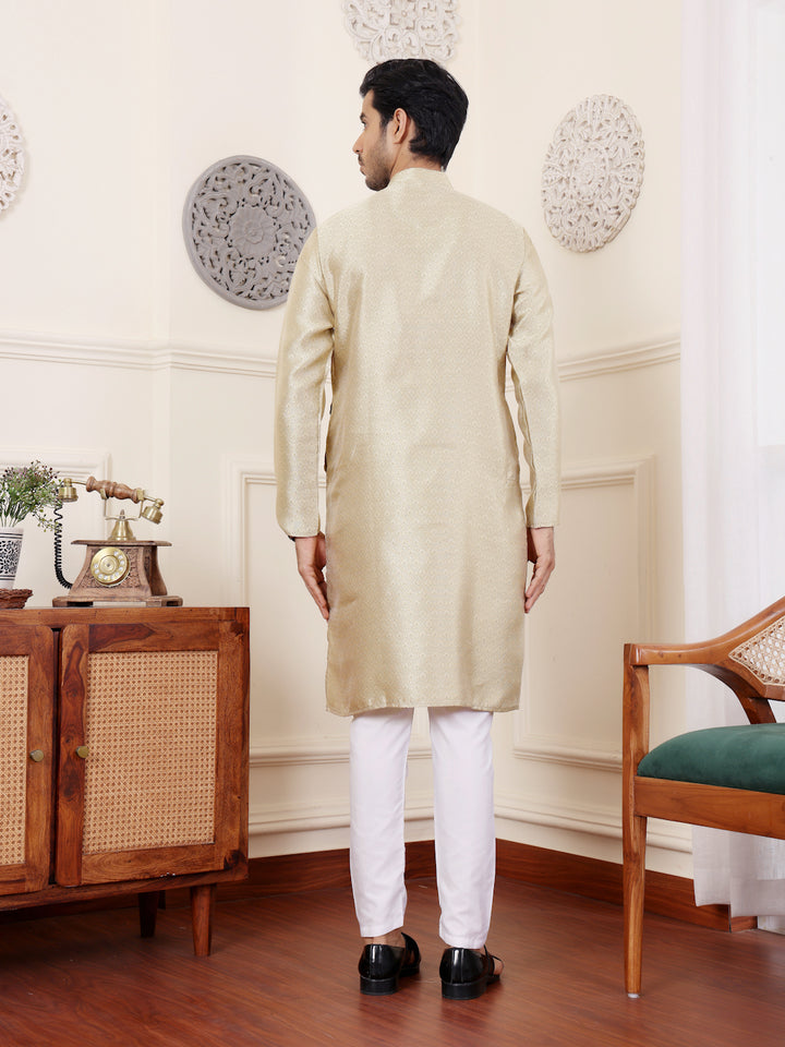 Elegant Jacquard Kurta with Art Silk Bottom | Perfect for Festive Occasions