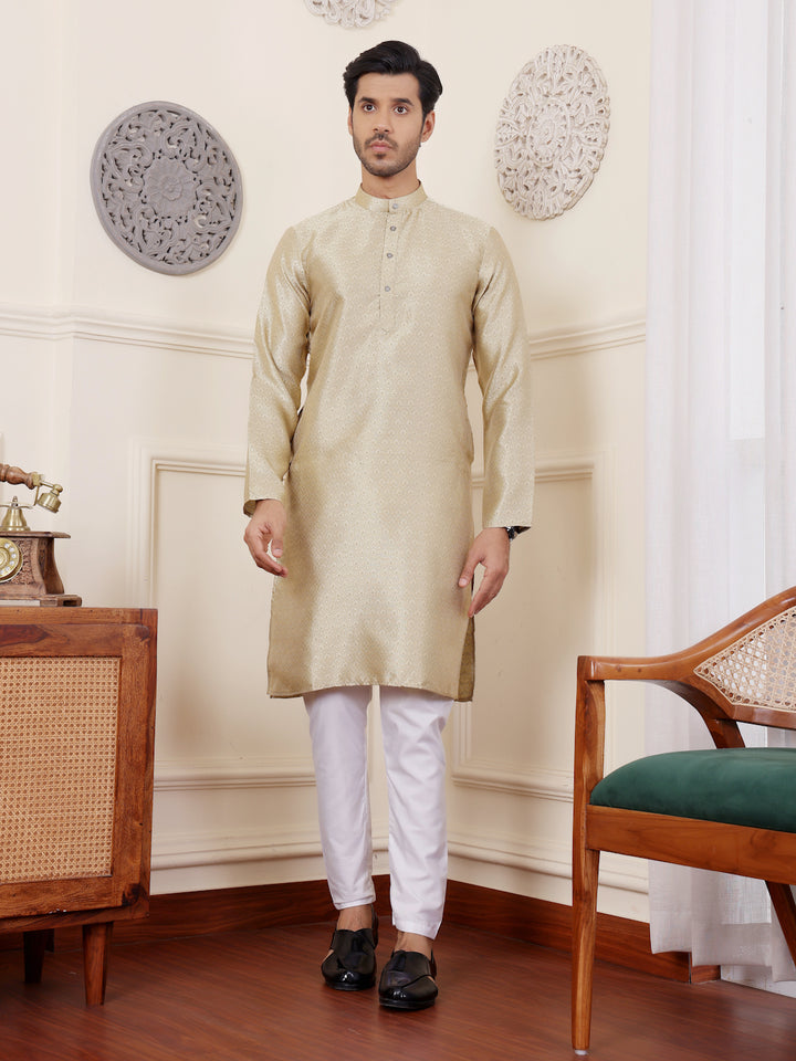 Elegant Jacquard Kurta with Art Silk Bottom | Perfect for Festive Occasions
