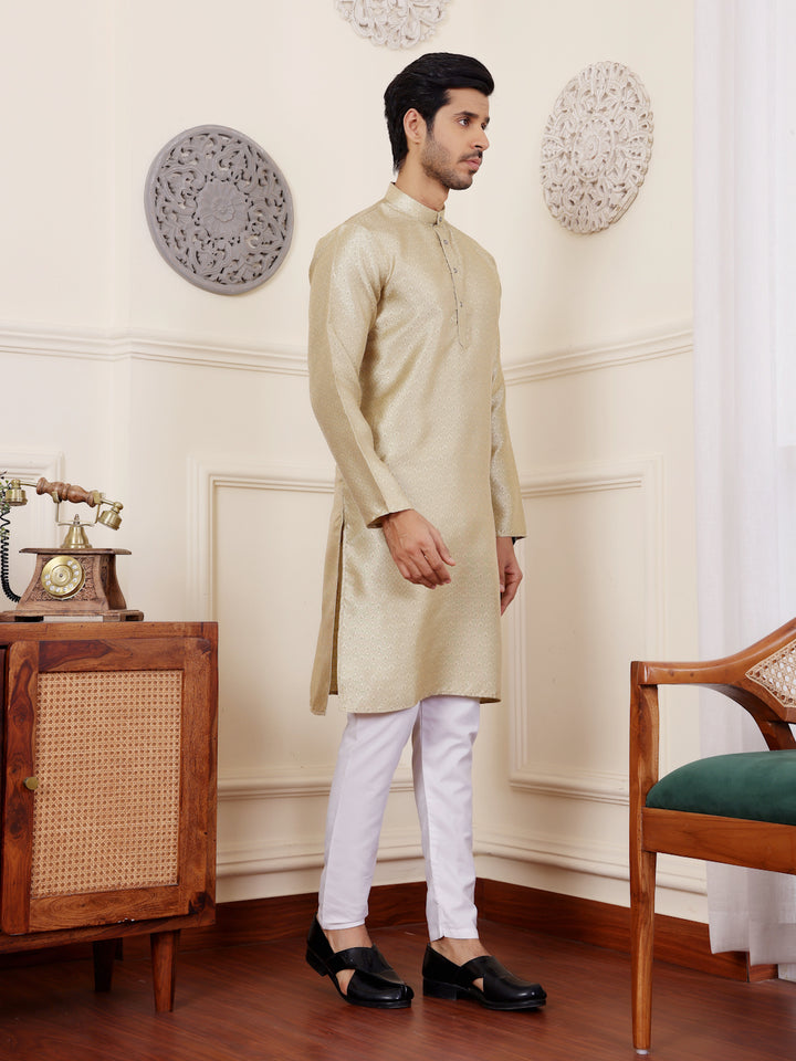 Elegant Jacquard Kurta with Art Silk Bottom | Perfect for Festive Occasions