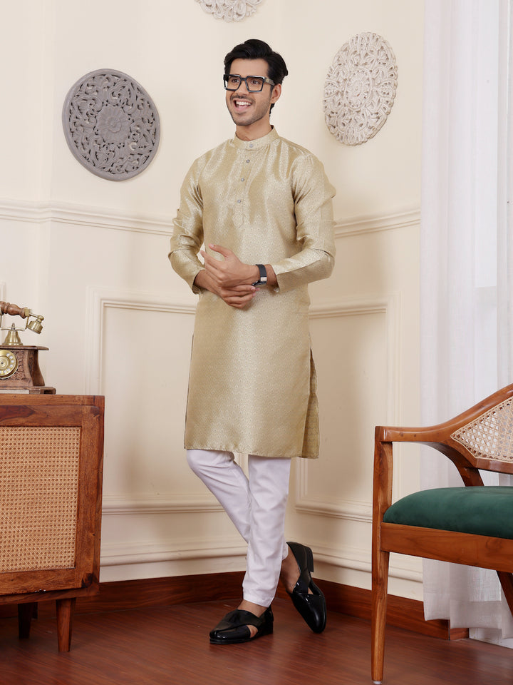 Elegant Jacquard Kurta with Art Silk Bottom | Perfect for Festive Occasions