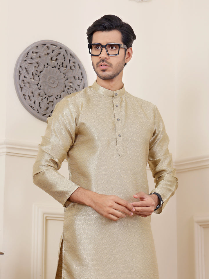 Elegant Jacquard Kurta with Art Silk Bottom | Perfect for Festive Occasions