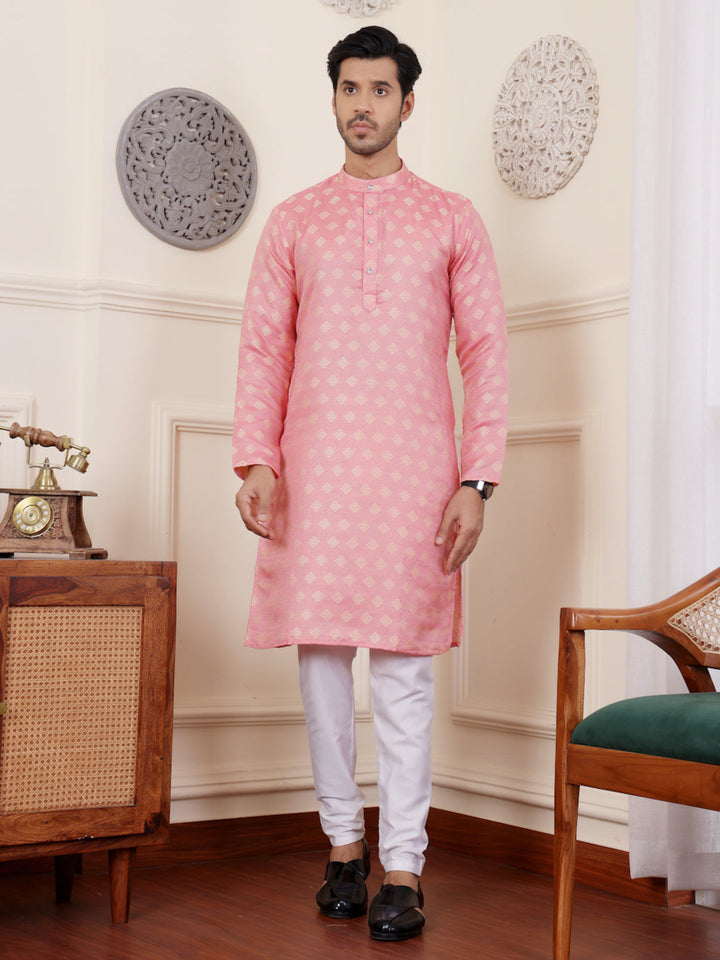 Elegant Kurta Pajama | Modern Jacquard Design for Festive Occasions