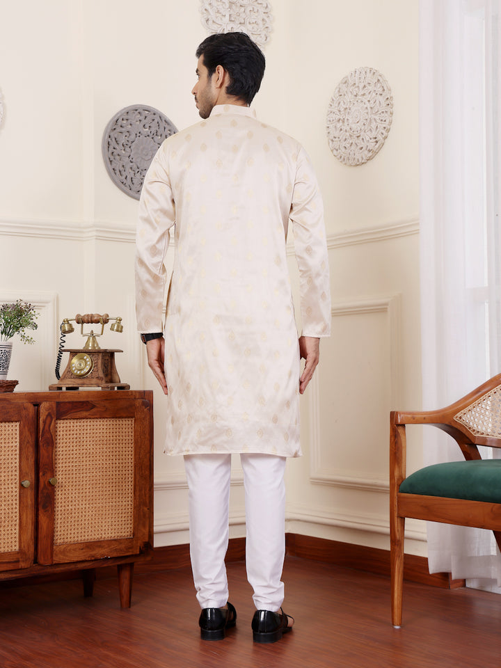 Premium Viscose Kurta for Men | Timeless Elegance with Handwoven Motifs