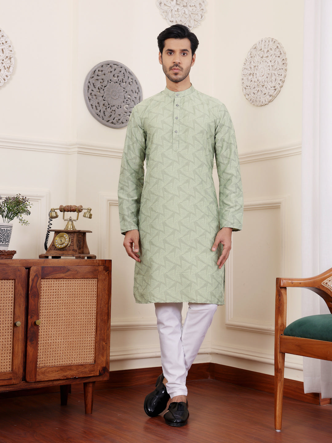 Premium Viscose Kurta | Elegant Weaved Motifs for Festive Celebrations