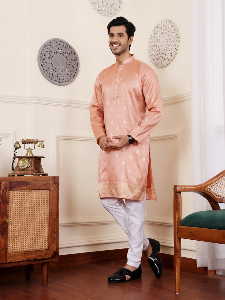 Premium Viscose Kurta for Men | Timeless Elegance with Handwoven Motifs