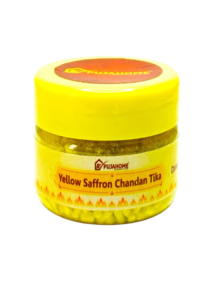Premium Yellow Saffron Chandan Tika Danedar 50 Gram Box