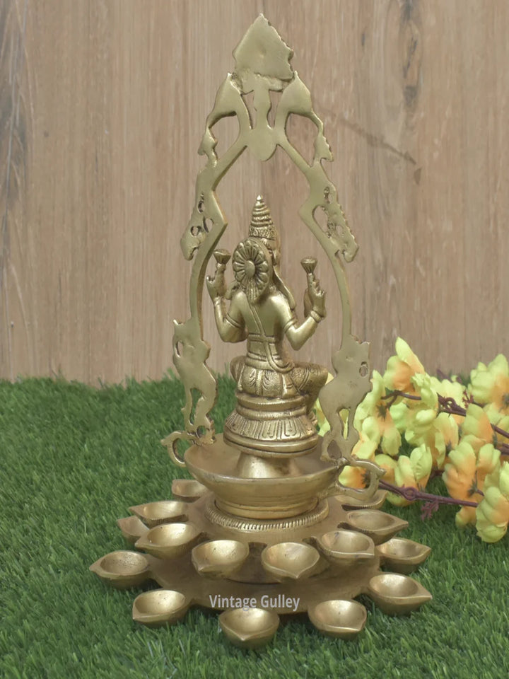 Handmade Brass Diya | Indian Lakshmi Goddess Sculpture Home Décor