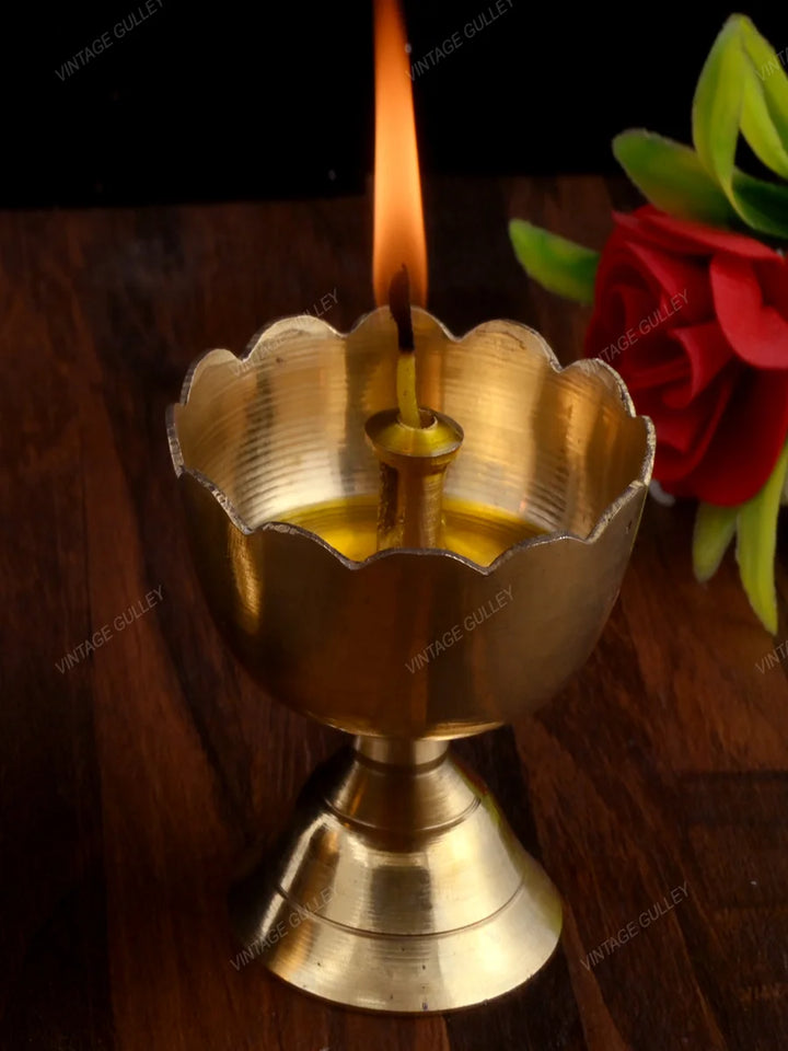 Brass Religious Diya | Handcrafted Decorative Lighting for Special Occasions