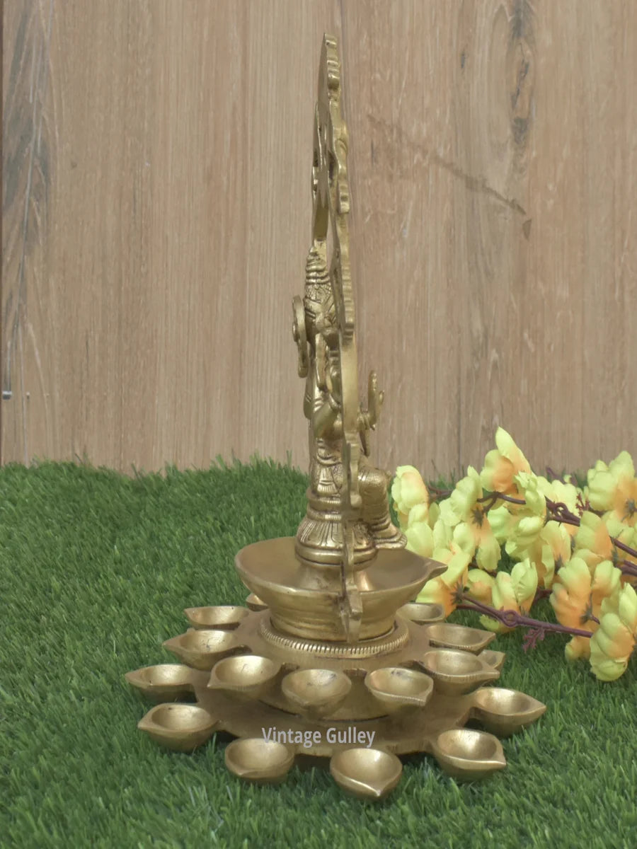 Handmade Brass Diya | Indian Lakshmi Goddess Sculpture Home Décor