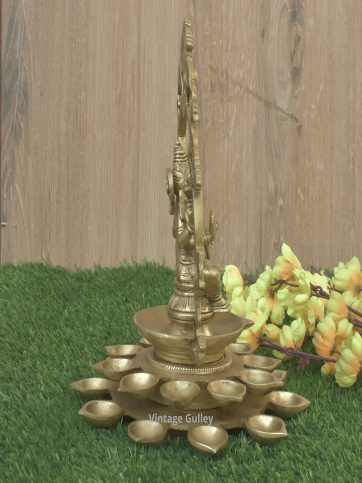 Handmade Brass Diya | Indian Lakshmi Goddess Sculpture Home Décor