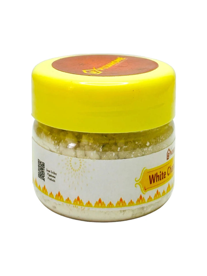 Premium White Chandan Tika Danedar 50 Gram Box