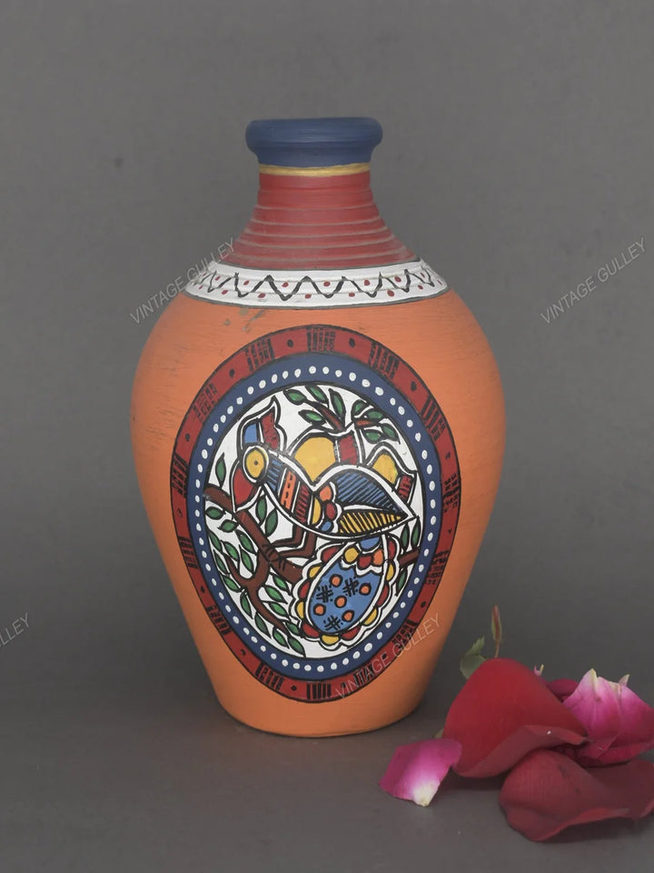 Handmade Terracotta Pots | Ethnic Decor with Warli Art for Table Display