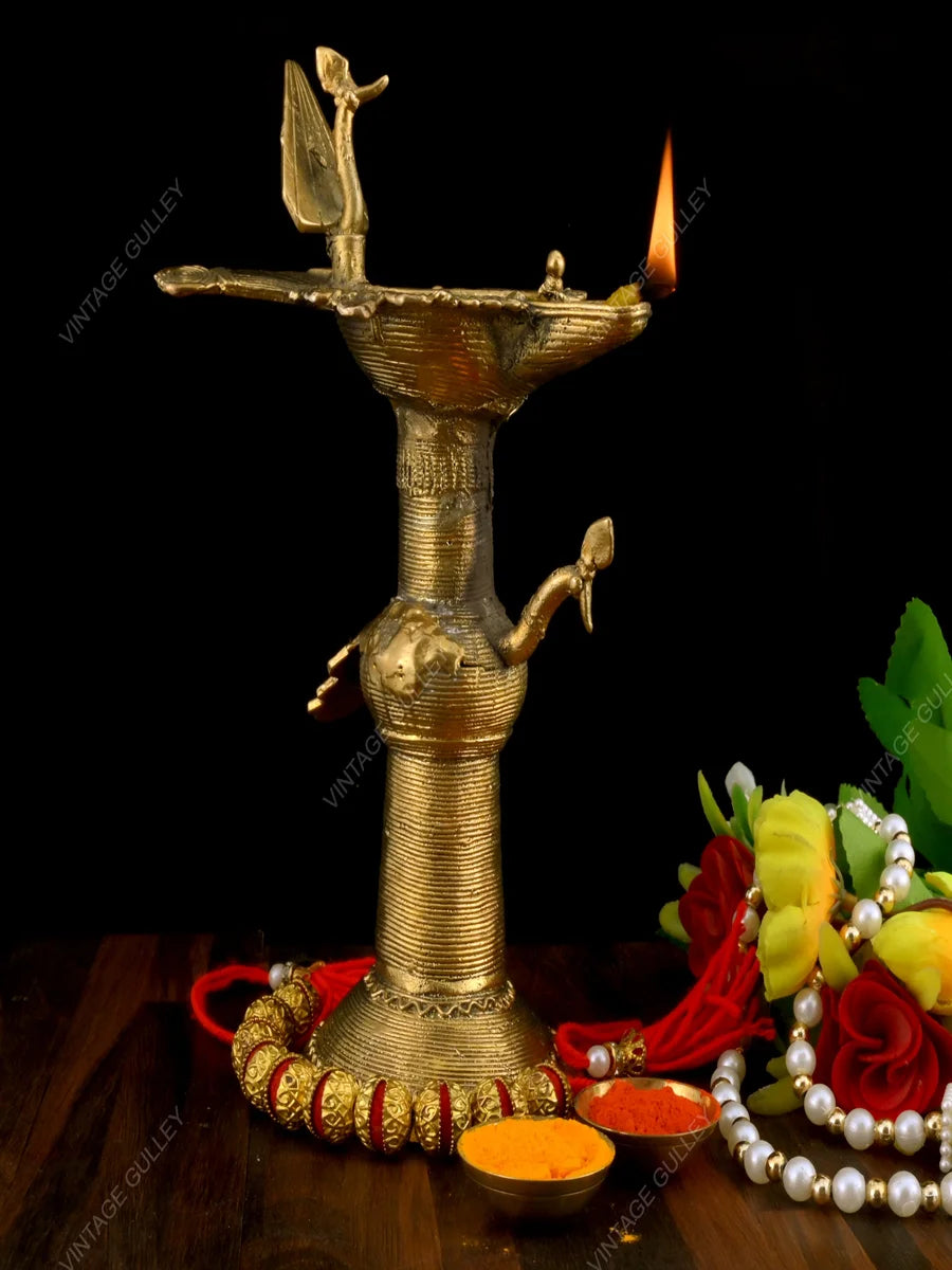 Handmade Brass Diya | Dhokra Art for Home Decor & Gifting