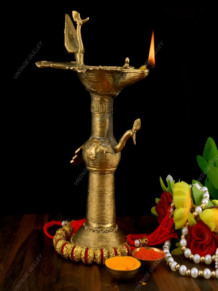 Handmade Brass Diya | Dhokra Art for Home Decor & Gifting