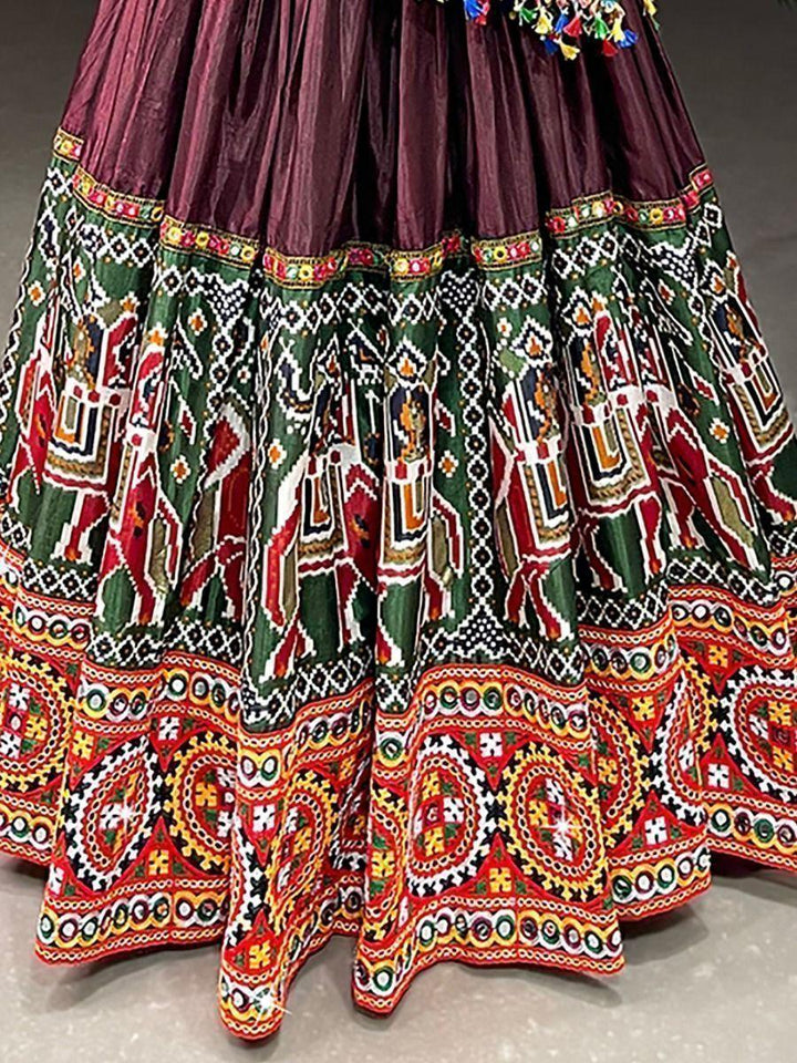 Incredible Brown Gamthi Work | Dola Silk Lehenga Choli Exclusive