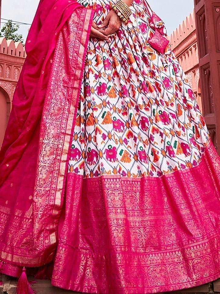 Stunning Pink Patola Print | Silk Festival Wear Lehenga Choli Fashionable