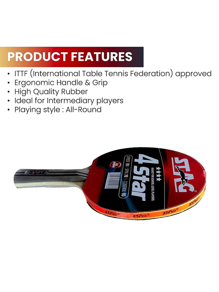 Stag 4 Star Table Tennis Bat