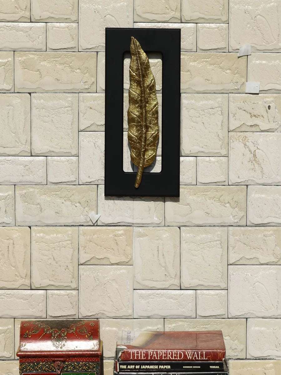 Brass Leaf Motif Wall Decor | Elegant Home Accent for Living Room