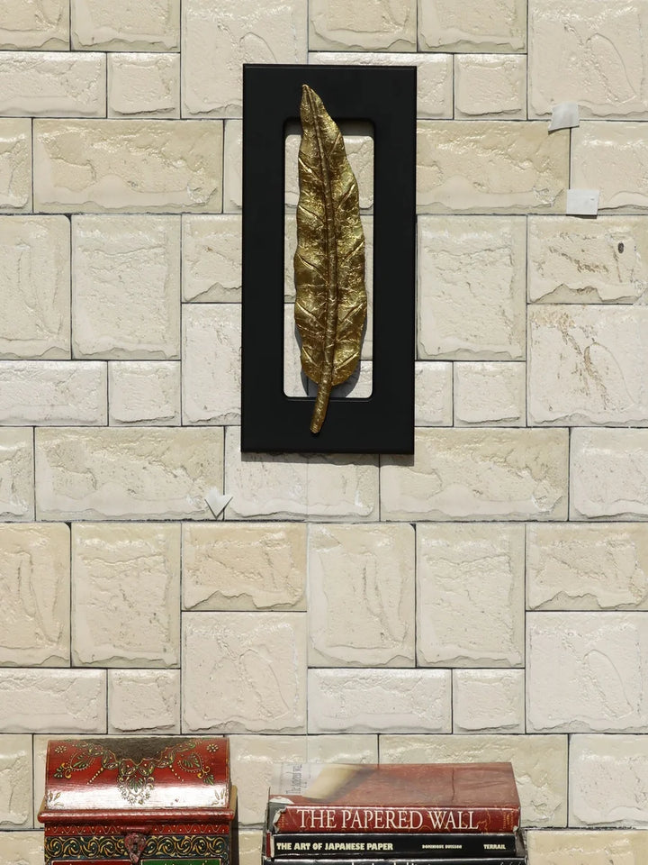Brass Leaf Motif Wall Decor | Elegant Home Accent for Living Room