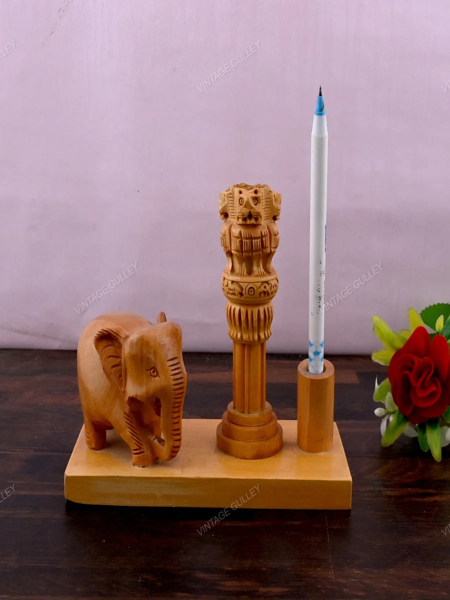 Wooden Pen Stand | Elegant Office Organizer & Perfect Gift for Occasions