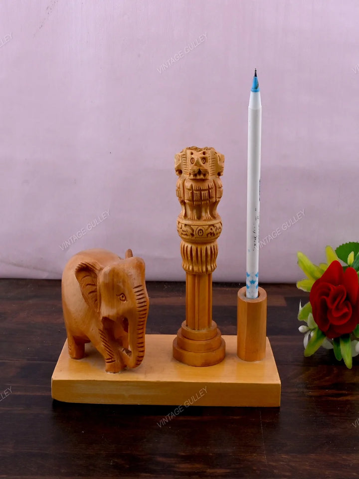Wooden Pen Stand | Elegant Office Organizer & Perfect Gift for Occasions
