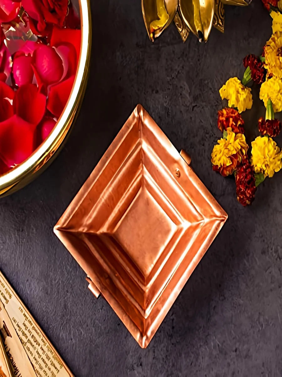 Pure Copper Hawan Kund with Handle On Both Side (4.5 Inch)