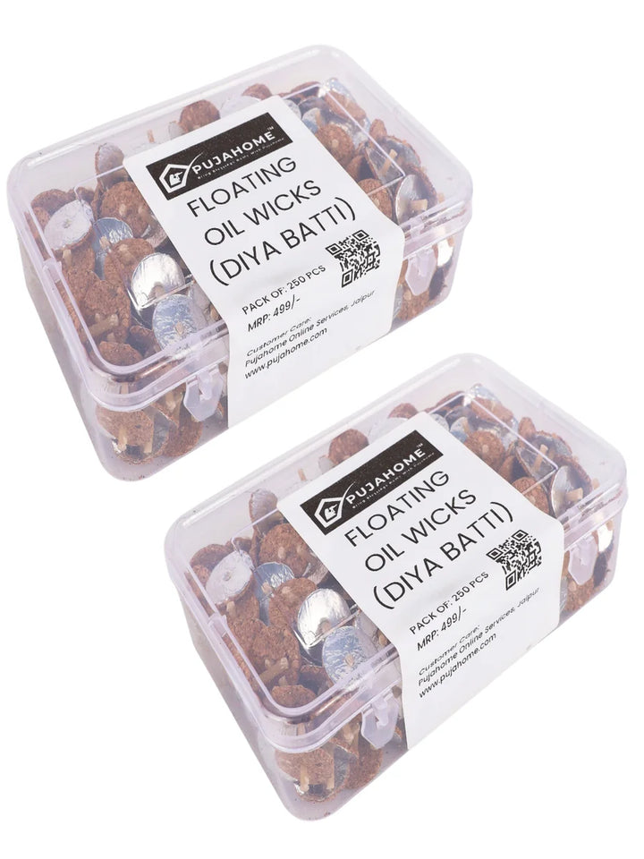 Eco-Friendly Cork-Based Floating Oil Wicks Diya Bati Parsi Vat Pack of (250 Wicks)