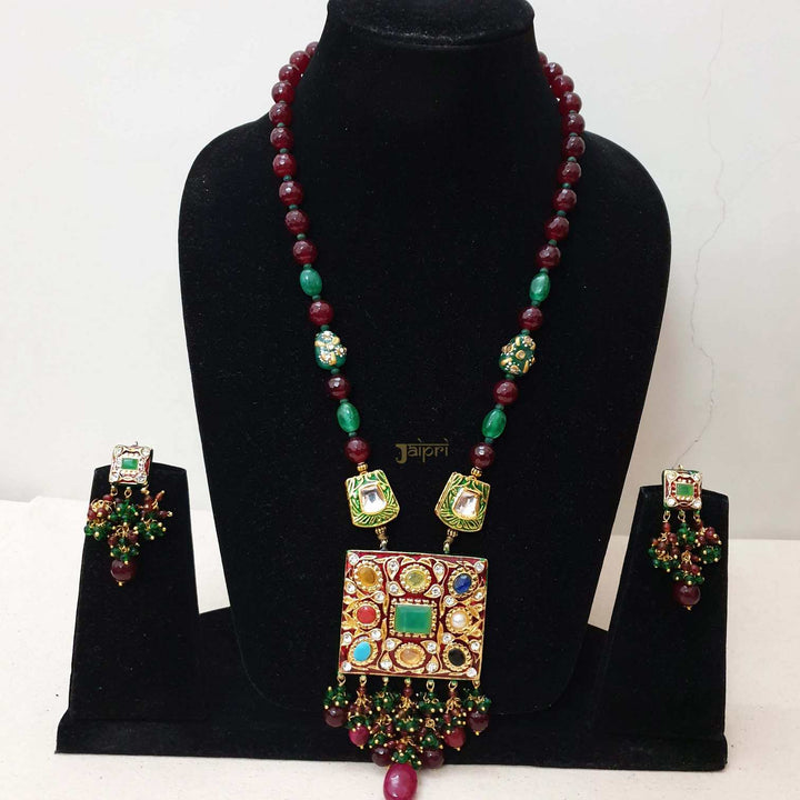 Ruby Stone Meenakari | Pendant With Earrings Collection